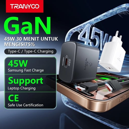 TRANYOO SA6C 45W Samsung Charger อะแดปเตอร์ Type-C to Type-C