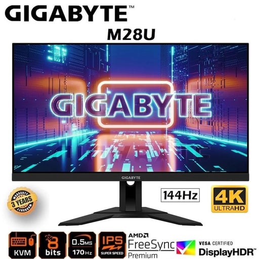 GIGABYTE M28U-AP 28" SS IPS 144Hz 4K Gaming Monitor