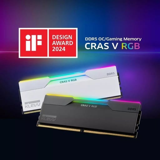 KLEVV CRAS V RGB GAMING OC MEMORY 32GB (16GBx2) DDR5 6000MHz RAM (XMP 3.0 / AMD EXPO)